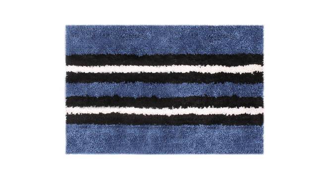 Aubriella Multicolor Solid Natural Fiber 23x15 inches Anti-Skid Bath Mat (Blue) by Urban Ladder - Design 1 Side View - 639218