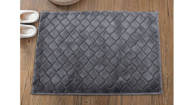 Scout Grey Solid Natural Fiber 24x16 inches Anti-Skid Bath Mat (Grey) by Urban Ladder - Front View Design 1 - 639270