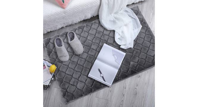 Meilani Grey Solid Natural Fiber 30x18 inches Anti-Skid Bath Mat (Grey) by Urban Ladder - Front View Design 1 - 639271