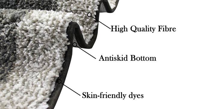 Kenzie Grey Solid Natural Fiber 24x16 inches Anti-Skid Bath Mat (Grey) by Urban Ladder - Design 1 Side View - 639274