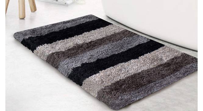 Evangeline Grey Solid Natural Fiber 24x16 inches Anti-Skid Bath Mat (Grey) by Urban Ladder - Front View Design 1 - 639322