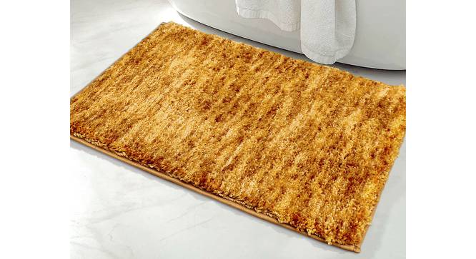 Jazmine Gold Solid Natural Fiber 24x16 inches Anti-Skid Bath Mat (Gold) by Urban Ladder - Front View Design 1 - 639391