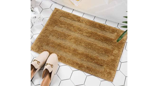 Mercy Gold Solid Natural Fiber 24x16 inches Anti-Skid Bath Mat (Gold) by Urban Ladder - Front View Design 1 - 639392