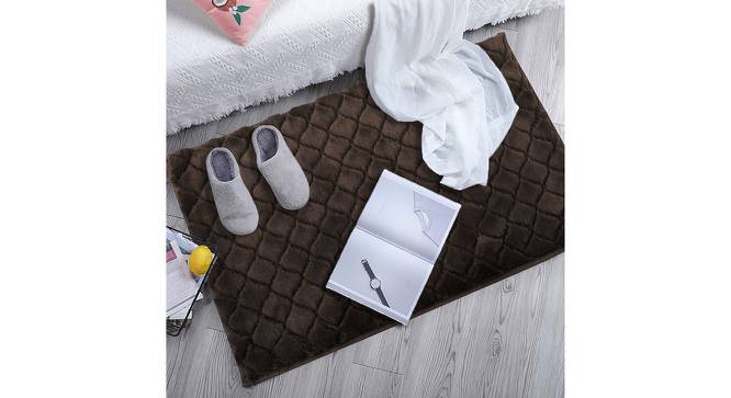 Belen Brown Solid Natural Fiber 30x18 inches Anti-Skid Bath Mat (Chocolate) by Urban Ladder - Front View Design 1 - 639519