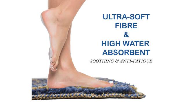 Clare Blue Solid Natural Fiber 23x15 inches Anti-Skid Bath Mat (Blue) by Urban Ladder - Design 1 Side View - 639651