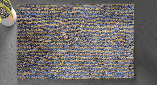 Clare Blue Solid Natural Fiber 23x15 inches Anti-Skid Bath Mat (Blue) by Urban Ladder - Front View Design 1 - 639702