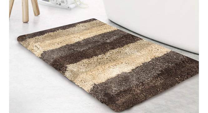 Malia Beige Solid Natural Fiber 24x16 inches Anti-Skid Bath Mat (Amber) by Urban Ladder - Front View Design 1 - 639877