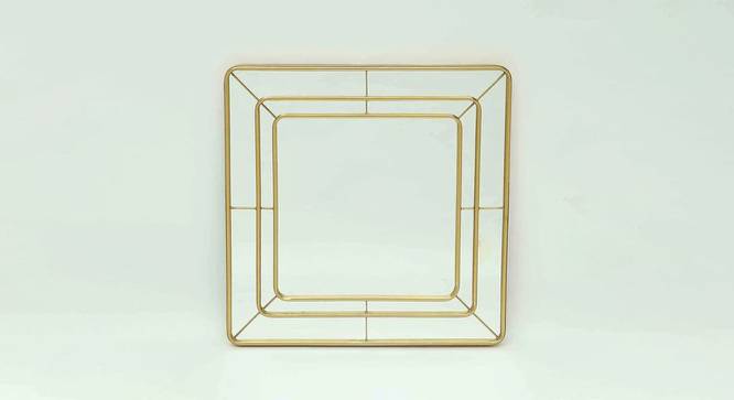 Crawford Gold Metal Square 24X24 Inches Wall Mirror (Gold) by Urban Ladder - Front View Design 1 - 640359