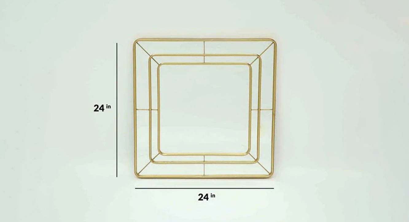 Gold Metal Square Wall Mirror Urban Ladder