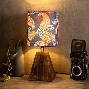 Table Lamps Design Flynn Multicolor Canvas Table Lamp with Wood Base (Multicolor)