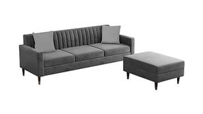 Everlett Sectional Fabric Sofa (Grey)