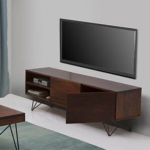 Tv Stand Design Dyson Solid Wood Free Standing TV Unit in Walnut Finish