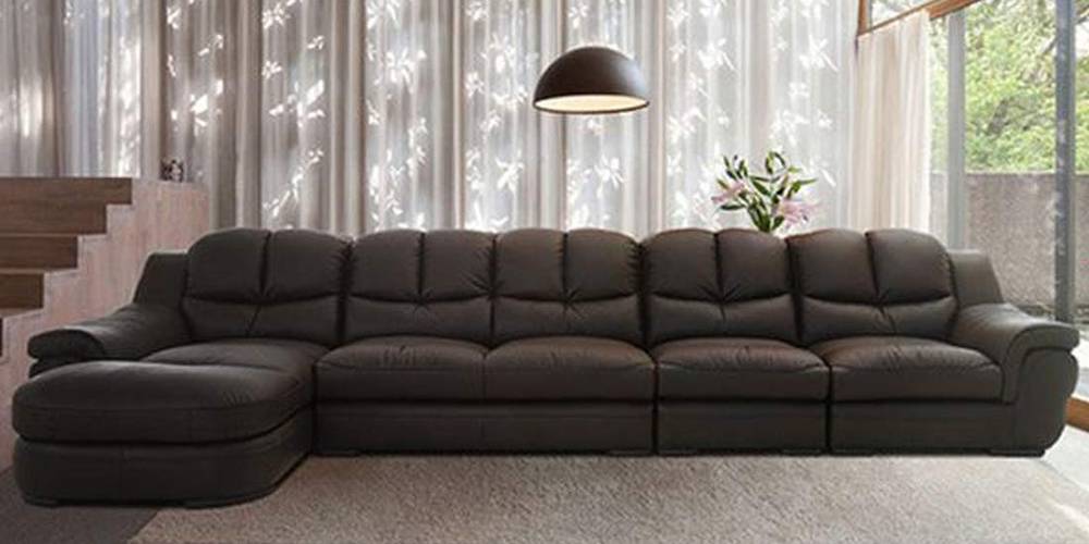 Zamster Sectional Leatherette Sofa by Urban Ladder - - 