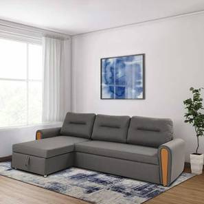 L Shape Sofa Cum Bed Design Mirel 4 Seater Pull Out Sofa cum Bed In Grey Colour