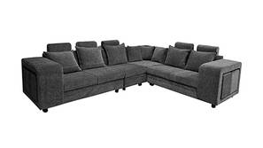 Bluester Sectional Fabric Sofa with 2 Ottomans