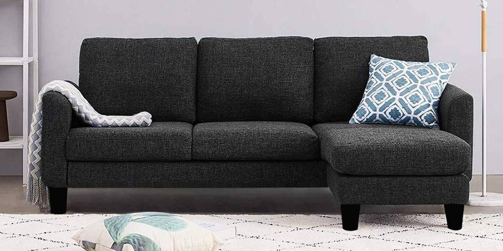 Alon Fabric Sectional Sofa (Dark Grey) by Urban Ladder - - 