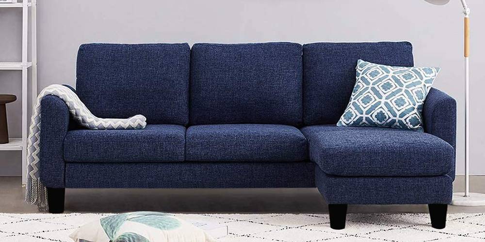 Alon Fabric Sectional Sofa (Blue) by Urban Ladder - - 