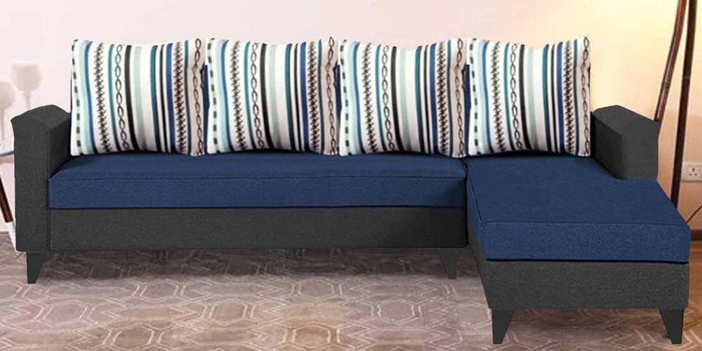Franclin Sectional Fabric Sofa (Blue - Dark Grey) by Urban Ladder - - 