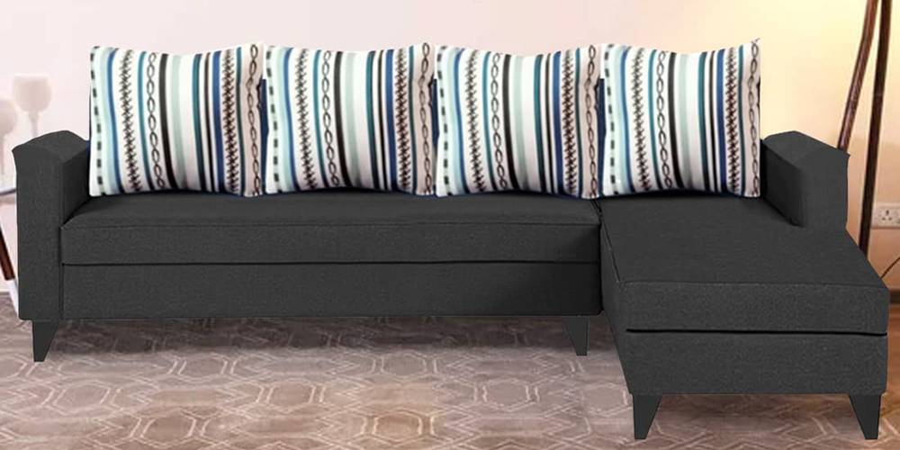 Franclin Sectional Fabric Sofa (Dark Grey) by Urban Ladder - - 