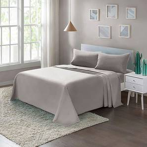 Products Design Grey Solids 220 TC Microfiber Double Size Bedsheet with 2 Pillow Covers