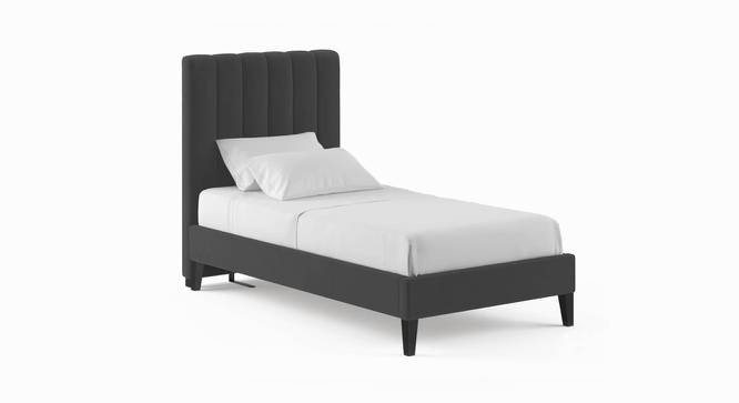 Laurel Solid Wood Single Non-Storage Normal Bed in Grey colour (Single Bed Size, Polished Finish) by Urban Ladder - Front View Design 1 - 644211