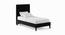 Natalie Solid Wood Single Non-Storage Normal Bed in Black colour (Single Bed Size, Polished Finish) by Urban Ladder - Front View Design 1 - 644219