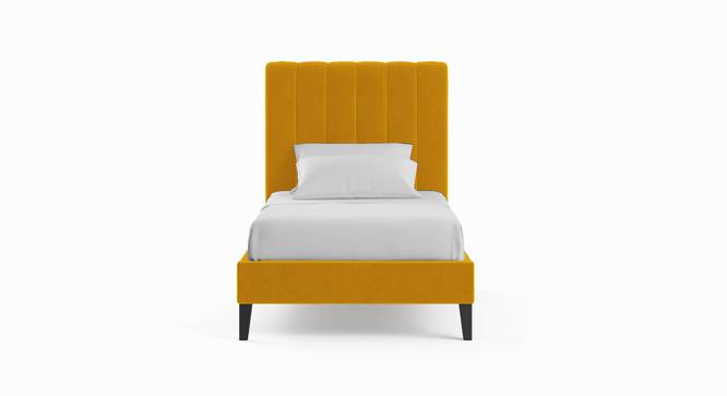 Marcia Solid Wood Single Non-Storage Normal Bed in Yellow colour (Single Bed Size, Polished Finish) by Urban Ladder - Design 1 Side View - 644223