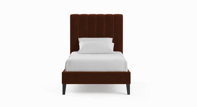 Kara Solid Wood Single Non-Storage Normal Bed in Brown colour (Single Bed Size, Polished Finish) by Urban Ladder - Design 1 Side View - 644236