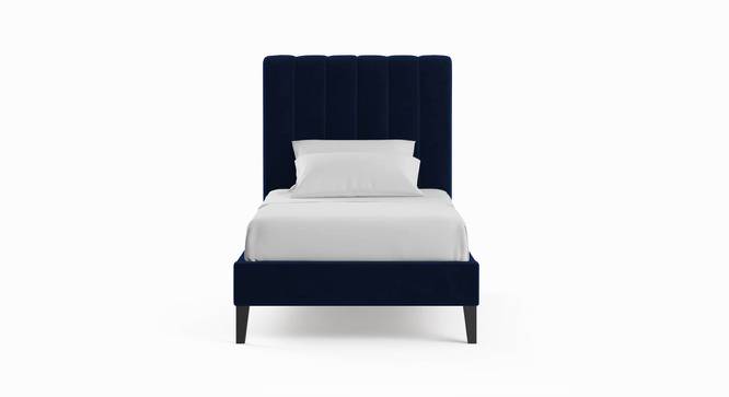 Kalinda Solid Wood Single Non-Storage Normal Bed in Blue colour (Single Bed Size, Polished Finish) by Urban Ladder - Design 1 Side View - 644238
