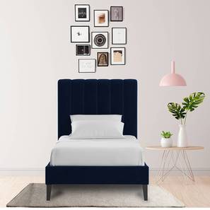 Modern Single Bed Design Kalinda Solid Wood Single Size Upholstered Bed in Polished Finish