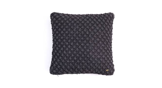 Spencer Black Solid 18x18 inches Cotton Cushion Cover (Black) by Urban Ladder - Front View Design 1 - 644501