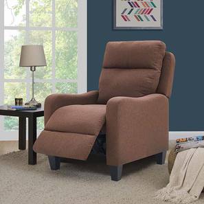 Fabric Recliners Design Lily Fabric One Seater Recliner in Brown Colour