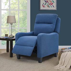 Fabric Recliners Design Riley Fabric One Seater Recliner in Blue Colour