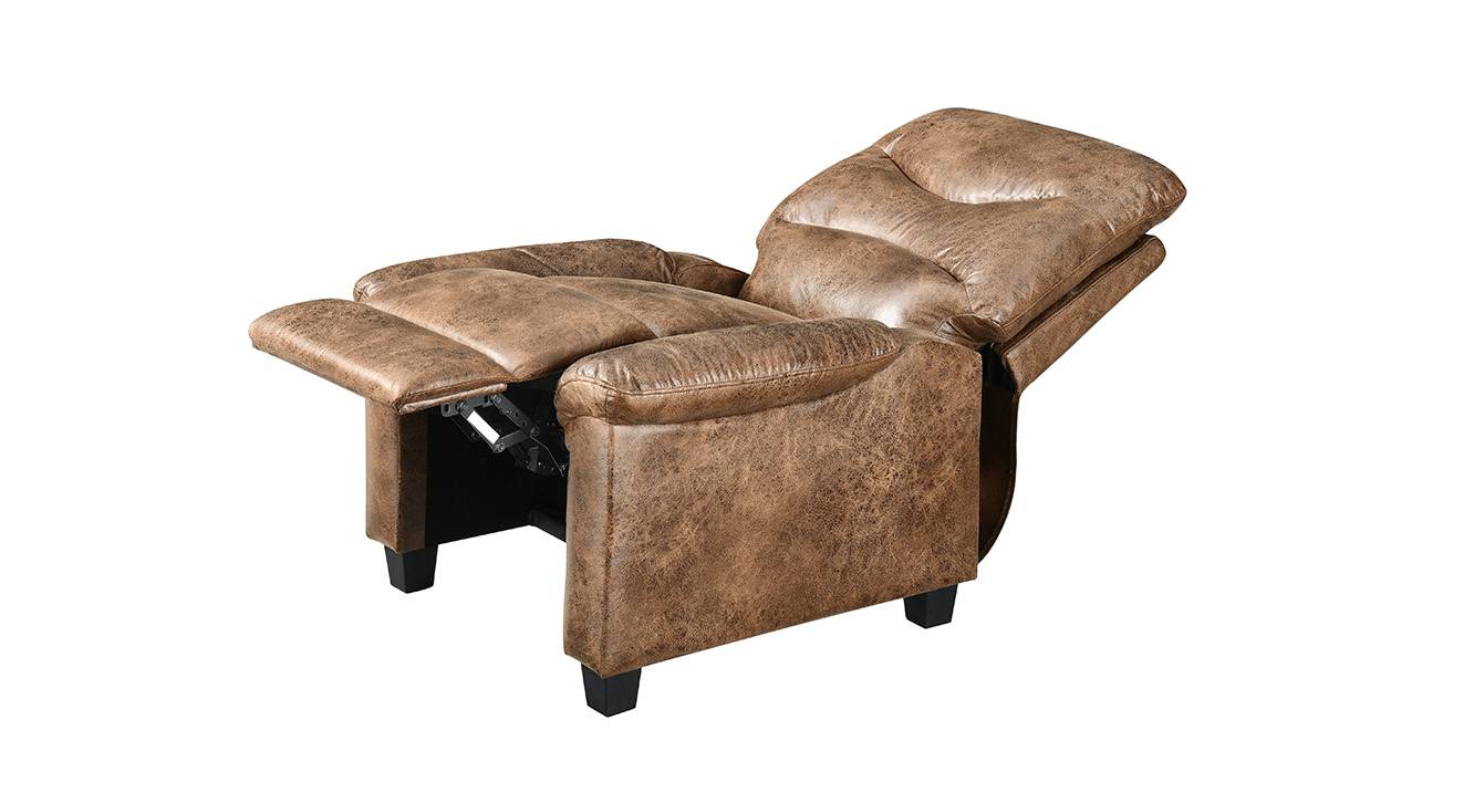 Castor Fabric One Seater Recliner in Brown Colour Urban Ladder