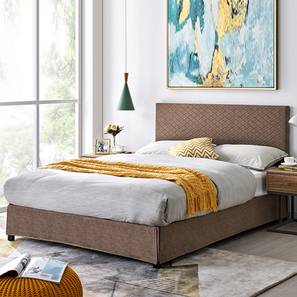 Beds Without Storage Design Metro Metal Queen Size Upholstered Bed in Matte Finish