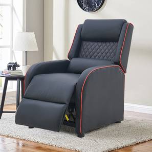 Recliners Design Grace Leatherette One Seater Recliner in Black & Red Colour