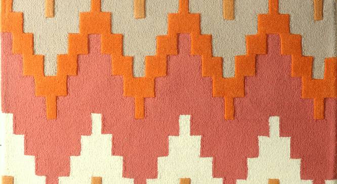 Milani Orange Geometric Natural Fiber 15x10 inches Carpet (Orange) by Urban Ladder - Design 1 Side View - 646332