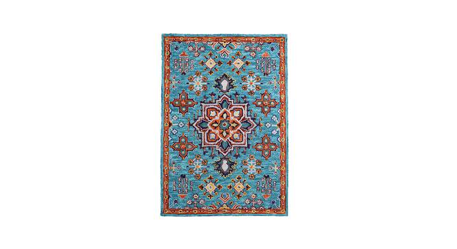 Aniyah Blue Traditional Natural Fiber 15x10 inches Carpet (Blue) by Urban Ladder - Design 1 Side View - 646408