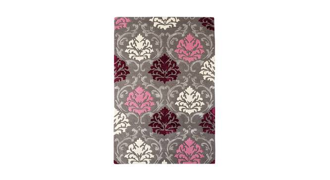 Winter Grey Floral Natural Fiber 15x10 inches Carpet (Grey) by Urban Ladder - Design 1 Side View - 646410