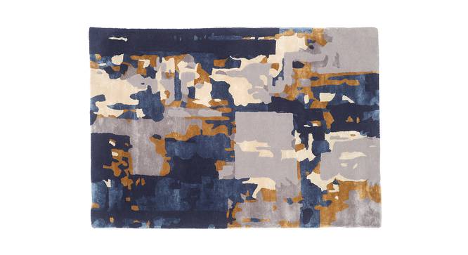Ophelia Blue Abstract Natural Fiber 20x15 inches Carpet (Blue) by Urban Ladder - Design 1 Side View - 646454