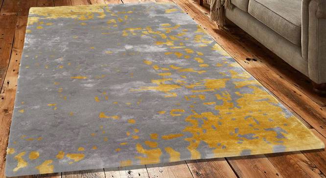 Esme Grey Abstract Natural Fiber 15x10 inches Carpet (Grey) by Urban Ladder - Front View Design 1 - 646481