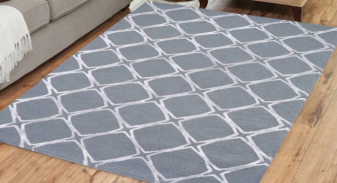 Shirley Grey Geometric Natural Fiber 18x13 inches Carpet (Grey) by Urban Ladder - Front View Design 1 - 646485