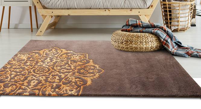 Fiona Brown Solid Natural Fiber 18x13 inches Carpet (Brown) by Urban Ladder - Front View Design 1 - 646507