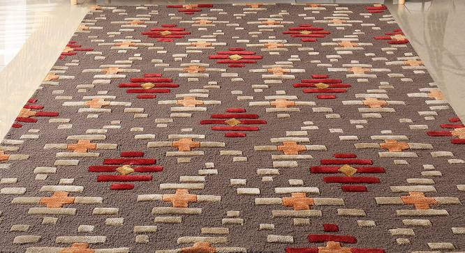 Madilyn Brown Geometric Natural Fiber 20x15 inches Carpet (Brown) by Urban Ladder - Front View Design 1 - 646514