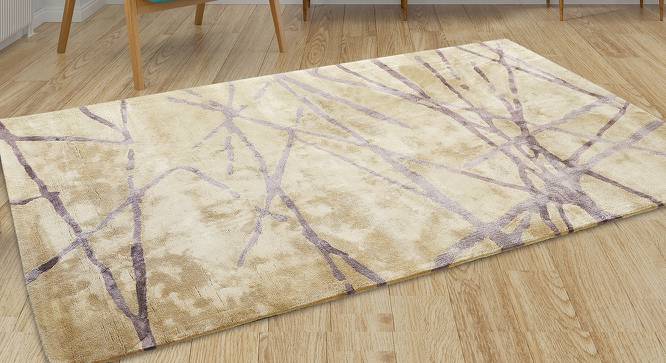 Izabella Gold Abstract Natural Fiber 18x13 inches Carpet (Gold) by Urban Ladder - Front View Design 1 - 646516