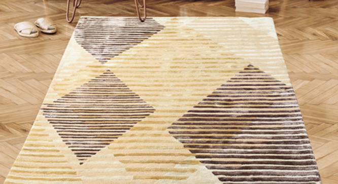 Alessandra Brown Abstract Natural Fiber 15x10 inches Carpet (Brown) by Urban Ladder - Front View Design 1 - 646524
