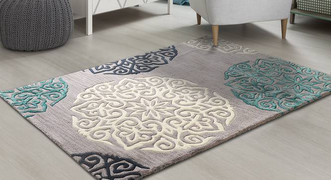 Adaline Grey Traditional Natural Fiber 15x10 inches Carpet (Grey) by Urban Ladder - Front View Design 1 - 646537