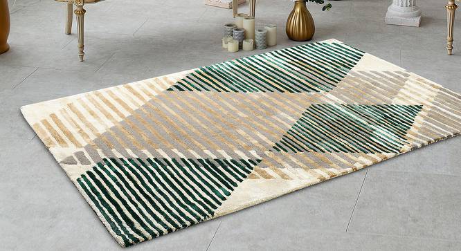Haisley Green Abstract Natural Fiber 20x15 inches Carpet (Green) by Urban Ladder - Front View Design 1 - 646559
