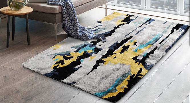 Talia Blue Abstract Natural Fiber 18x13 inches Carpet (Blue) by Urban Ladder - Front View Design 1 - 646578