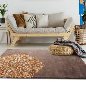 Hall Carpet Design Brown Solid Hand Tufted Wool Carpet